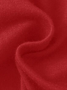 男婴休闲运动柔软舒适开裆短裤，百搭字母印花，适合夏季户外活动 - 紅色 - 查看 3