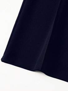 SHEIN LUNE 女式大码休闲修身百搭裤 - 藏蓝色 - 查看 3