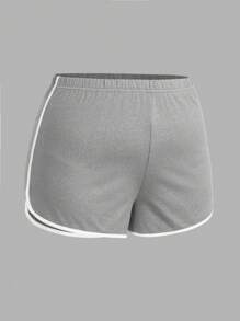 SHEIN EZwear 3 件大码休闲撞色饰边设计短裤 - 彩色 - 查看 8