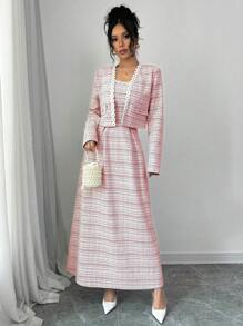 Selianne 女士两件套感恩节服装 - 修身长袖上衣