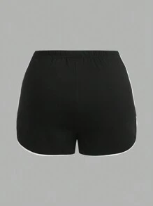 SHEIN EZwear 3 件大码休闲撞色饰边设计短裤 - 彩色 - 查看 14