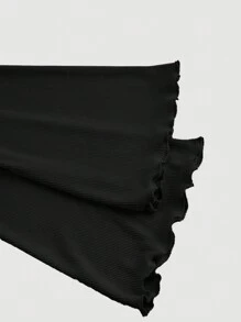 SHEIN MOD Áo thun tay chuông phía trước màu mơ thanh lịch, , Quần áo, Áo thun nữ màu trắng, Quần áo mùa thu cho nữ, Mùa tựu trường, Trang phục đi chơi, Áo thun ôm vừa vặn, Năm mới, Valentine - màu đen - Xem 4