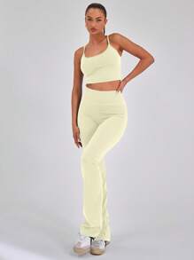 Musera Sport Slinky Spaghetti Strap Active-Wear Crop Cami Top Only, Padel, Tennis, Pickleball Gym Fitness