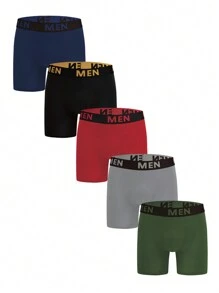 Manfinity Underwear&Sleepwear Basics Set de 5 bóxers slip de hombre minimalistas y con estilo casual