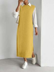 Chiquease Vestido largo de punto polivalente y versátil para mujer