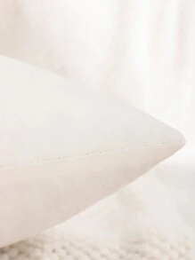 1pc Easter Decorative Pillow Case With Rabbit Plush Embroidery