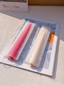 螺旋扭曲长蜡烛硅胶模具 DIY 婚礼 - 白色 - 查看 1