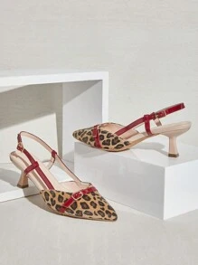 SHUZIA 女士优雅尖头踝带细高跟鞋，适合婚礼派对