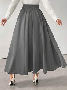 Modelyn Falda de mujer de color liso con cinturón, estilo vintage elegante, perfecta para trabajo, fiesta, boda, uso diario, graduación