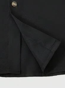 Manfinity Homme Camisa de manga larga a cuadros de patchwork informal para hombre de talla grande