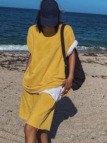 DAZY 2 件套超大女士短袖休闲套装