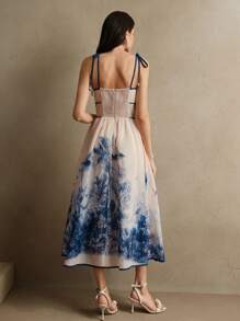 Anewsta Elegantes Kleid mit Hoher Taille, Trägern und Ärmellos, mit Muster für Frühlingsurlau b, Strandoutfit für Frauen - Verschiedenfarbig - Übersicht 2