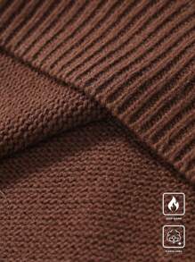 Manfinity CasualKnits Maglione casual da uomo a girocollo, monocolore, a maniche lunghe - Castano - Visualizzare 5