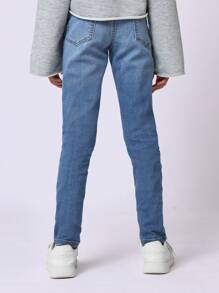SUMWON Tween Girls Relaxed Skinny Fit Jean - Medium Wash - View 4