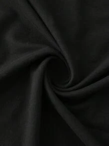 PAVTROS 男士圆领长袖图案印花休闲黑色长袖 T 恤上衣，日常穿着嘻哈风，秋季 - 黑色 - 查看 7