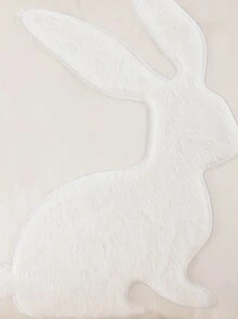 1pc Easter Decorative Pillow Case With Rabbit Plush Embroidery