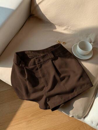 Comfortcana 女士灯芯绒短裤，简约时尚，适合日常休闲穿着