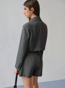 MOTF STUDIO STRIPED SINGLE BUTTON BLAZER,SPRING/SUMMER