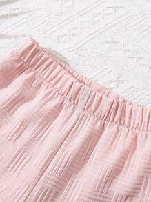 SHEIN Vintaside Kids 纹理衬衫和短裤街头时尚幼儿男婴服装