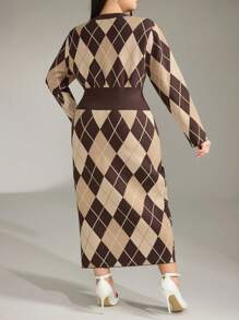 Modelyn Plus Size Casual Pullover Sweater Dress, Simple & Fashionable For Everyday Wear