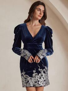 Anewsta 女士新款性感迷你连衣裙，休闲时尚，适合日常穿着 - 藍色 - 查看 4
