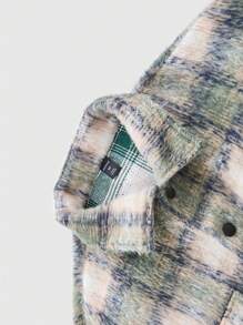 ROMWE MEN Street Life Men's Casual Plaid Overcoat, Autumn/Winter - Multicolor - View 5