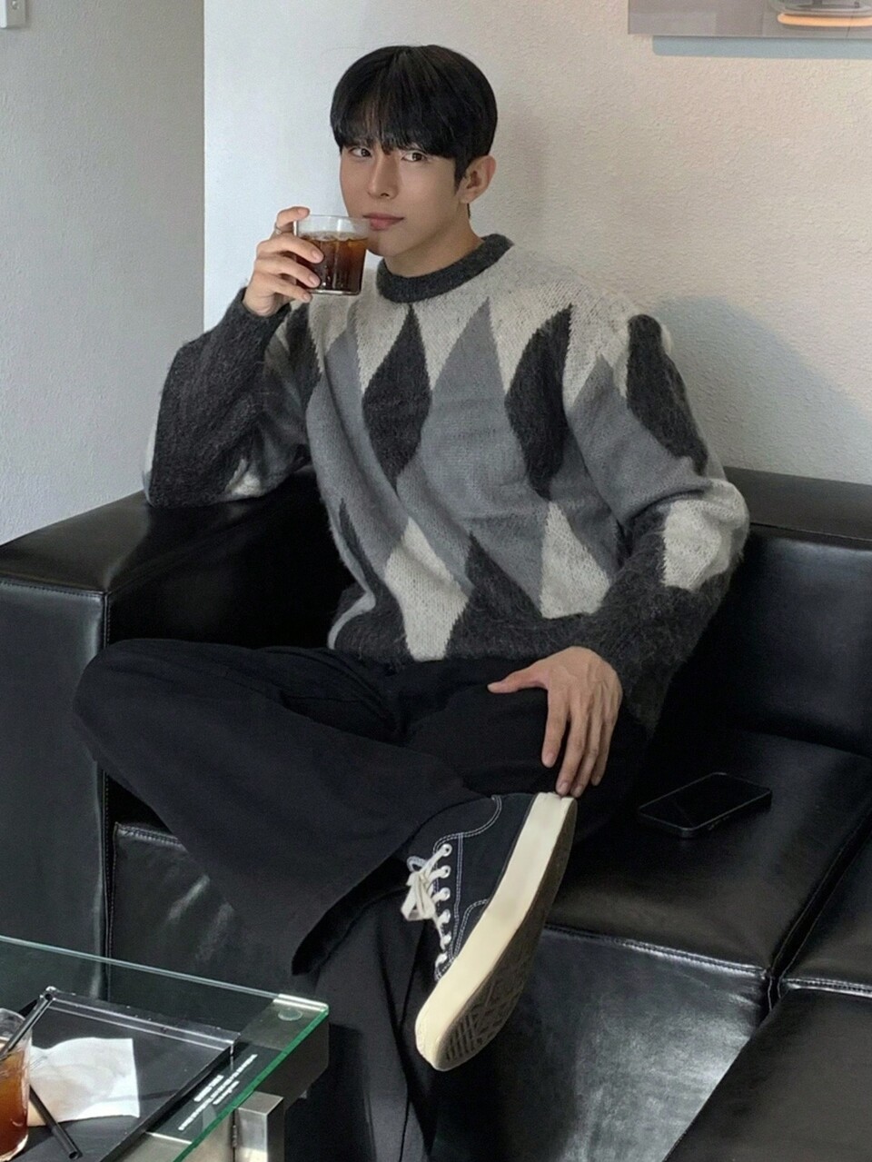 Men's Crew Neck Long Sleeve Graphic Detail Casual Sweater Fall,Winter