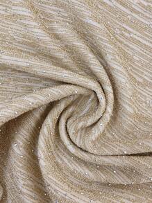 Allurite Quần ống rộng đính sequin và đá Rhinestone cỡ lớn, mặc hàng ngày - Màu be - Xem 8