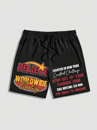 Street Life Pantaloncini casual stampati da uomo, minimalisti e alla moda per uso quotidiano