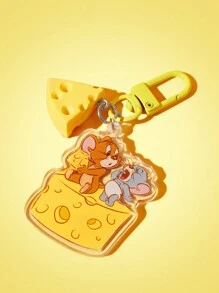 TOM & JERRY X SHEIN 老鼠和奶酪图案卡通亚克力钥匙扣 - 彩色 - 查看 2