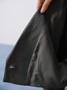 MOTF STUDIO STRIPED SINGLE BUTTON BLAZER,SPRING/SUMMER