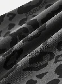 SHEIN Tween 女童针织豹纹弹力舒适灰色喇叭裤