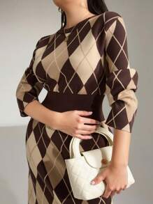 Modelyn Plus Size Casual Pullover Sweater Dress, Simple & Fashionable For Everyday Wear