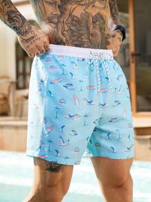 Surfspeed Men's Simple Fashion Casual Beach Shorts, Everyday Wear - Green - View 6