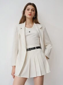 MOTF STUDIO 结构化单排扣西装外套 - 黑與白 - 查看 6