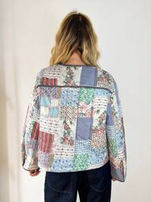 Forever 21 冬季新款圆领撞色民族风绗缝羽绒服 Y2K 女式外套 西式女装 - 彩色 - 查看 3