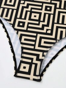 Swim Oasis Summer Elegant Simple Print Ruched Waist One-Piece Maxi Skirt For Women - Multicolor - View 8