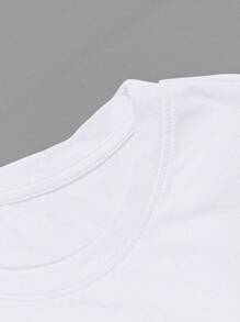 Manfinity Dauomo Herren lässiges T-Shirt mit Cartoon-Grafik am Rundhalsausschnitt und Kurzarm