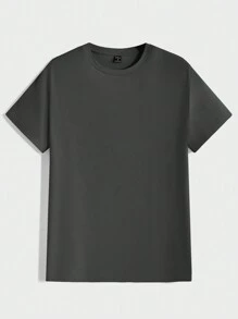 AKNOTIC 男士夏季3入組純色針織休閒短袖T恤，圓領款式 - 藍色 - 查看 4