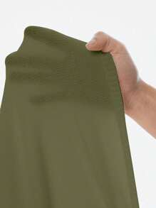 Flirla Pull court ajusté à col asymétrique, couleur unie, style minimaliste et polyvalent. Tricot pour l'automne et l'hiver - Vert - Voir 4