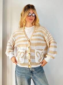 Forever 21 Áo len Giáng sinh xấu xí mùa thu đông cho nữ/Áo len nữ xấu xí/Năm mới/Áo khoác cardigan nữ dự tiệc ngày lễ/Ngày lễ/Năm mới/Áo khoác cardigan tay dài/Đêm giao thừa/Năm mới/Áo khoác cardigan nữ dự tiệc Giáng sinh/Ngày lễ/Giáng sinh/Y2k/Trang phục dự tiệc/Túi/Phong cách đường phố/Sang trọng/Trang phục hàng ngày/Cổ chữ V/Áo khoác cardigan sọc thường ngày - Nhiều màu - Xem 5