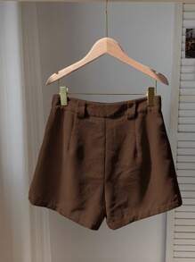 Comfortcana Women Corduroy Shorts, Minimalist And Fashionable For Casual Daily Wear - Chocolate Brown - View 2