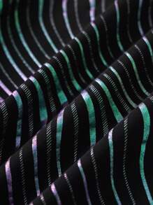 SHEIN Unity Plus Size Fashionable Ombre Water Wave Pattern High Waist Leggings Fall Cloth For Women - Black - View 7