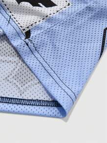 ROMWE MEN Street Life Men's Jersey Jesus Cross 09 Letter Print Mesh Football Jersey Style T-Shirt - Multicolor - View 4