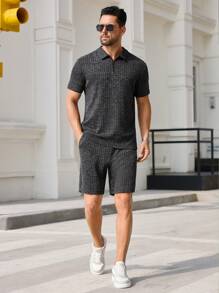 Manfinity VCAY 2 pezzi/set, completo casual da uomo con maniche a raglan e maniche corte, adatto per l'estate