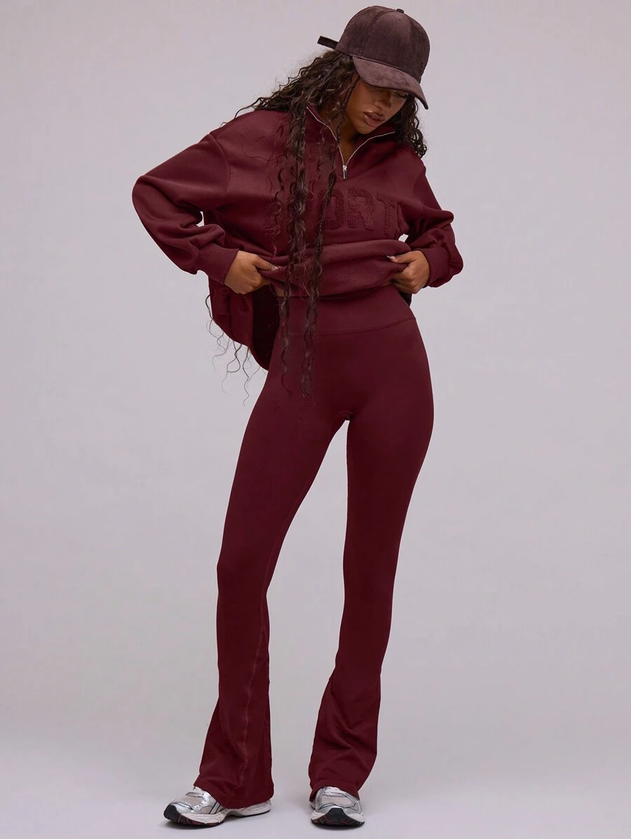 Musera Sport High Waist Flared Yoga Pilates Pants Trousers, Padel, Tennis, Pickleball Gym Fitness Fall  Daily Casual