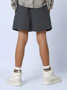 SUMWON Tween Boys Comfy Pull On Nylon Short - Dark Grey - View 4