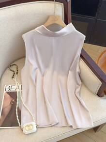 SHEIN Clasi 女式法式设计领口系蝴蝶结百搭修身吊带背心，夏季 - 淺灰紫 - 查看 2