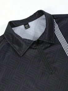 Manfinity RSRT Men's Colorblock Striped Short Sleeve Polo Shirt And Shorts Set