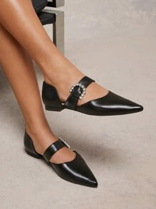 SHUZIA 女士黑色 PU 封闭式尖头正装鞋 - 黑色 - 查看 2